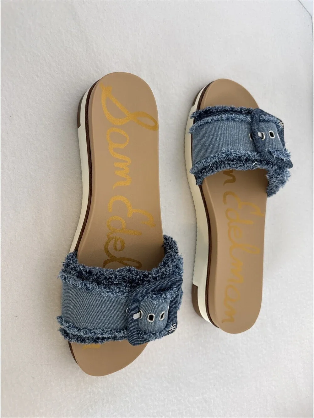 Sam Edelman Ariane Platform Denim Slide Sandal US 10